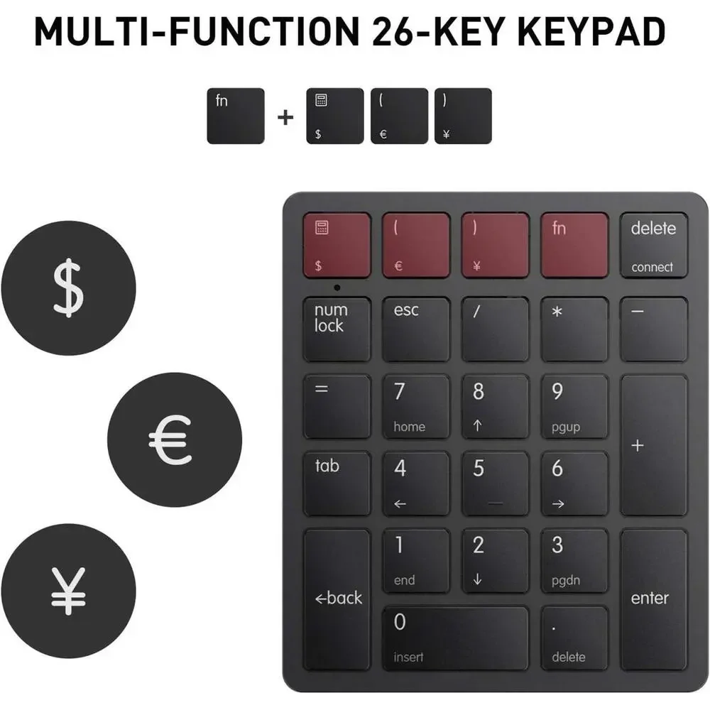 Havit Wireless Bluetooth Numeric Keypad 26 Keys Rechargeable for PC Laptop